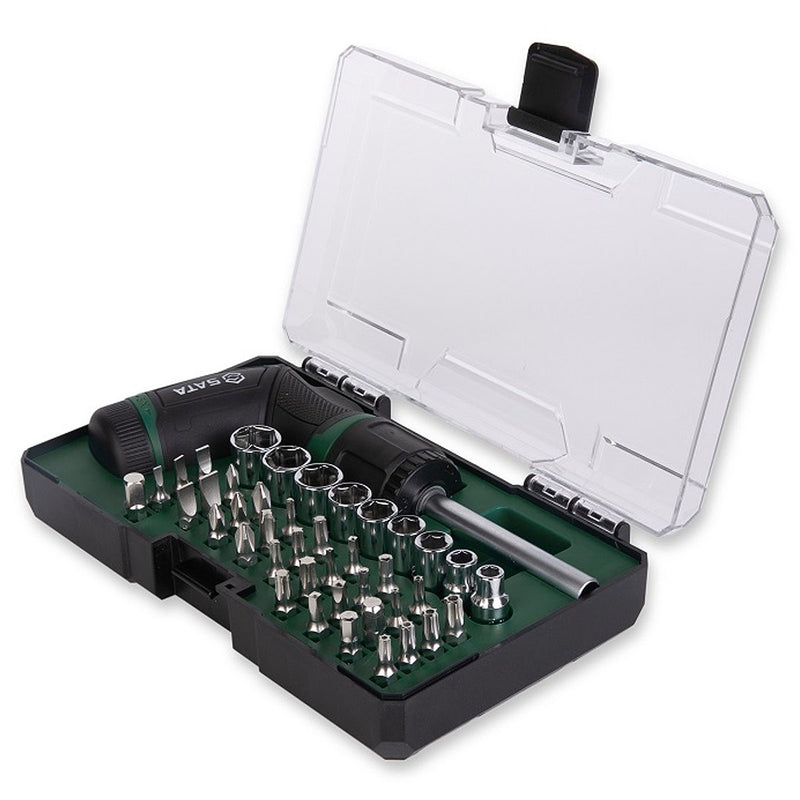 Bộ đầu tuýp và mũi vặn vít đa năng dạng gập 42 chi tiết SATA 05111