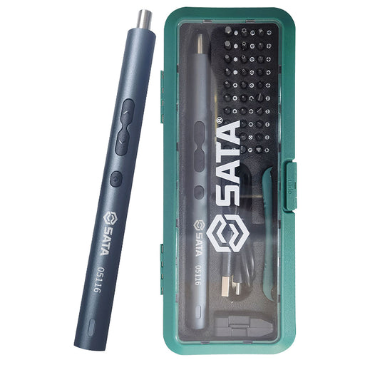 Bộ tua vít điện tử 36 chi tiết SATA 05116 pin sạc, chuyên dụng cho sửa chữa điện tử, điện thoại, máy tính.