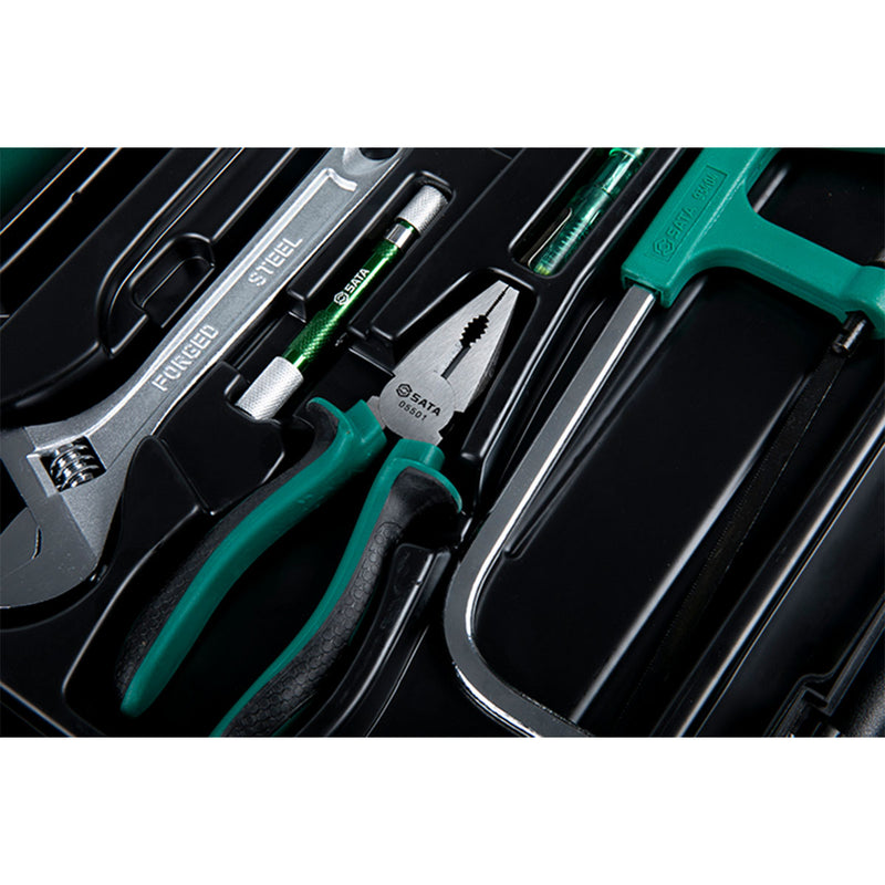 Bộ máy khoan gỗ thép dùng Pin 12V và dụng cụ cầm tay 77 chi tiết SATA 05152B