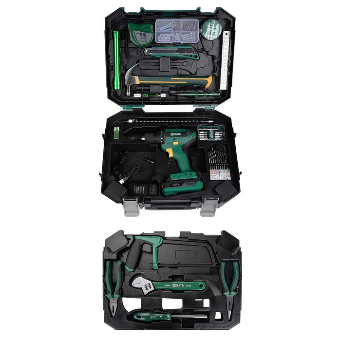 Bộ máy khoan búa dùng Pin 18V và dụng cụ cầm tay 88 chi tiết SATA 05152