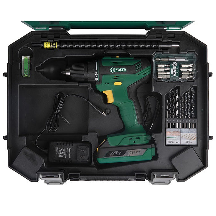 Bộ máy khoan búa dùng Pin 18V và dụng cụ cầm tay 88 chi tiết SATA 05152