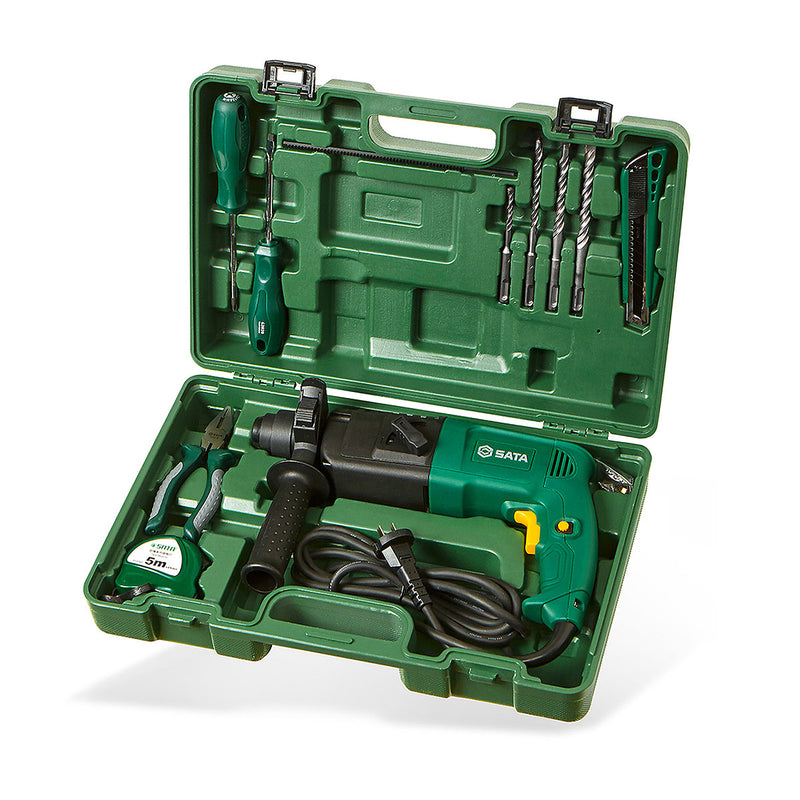 Bộ dụng cụ máy khoan bê tông 2 chức năng 12 chi tiết SATA 05153