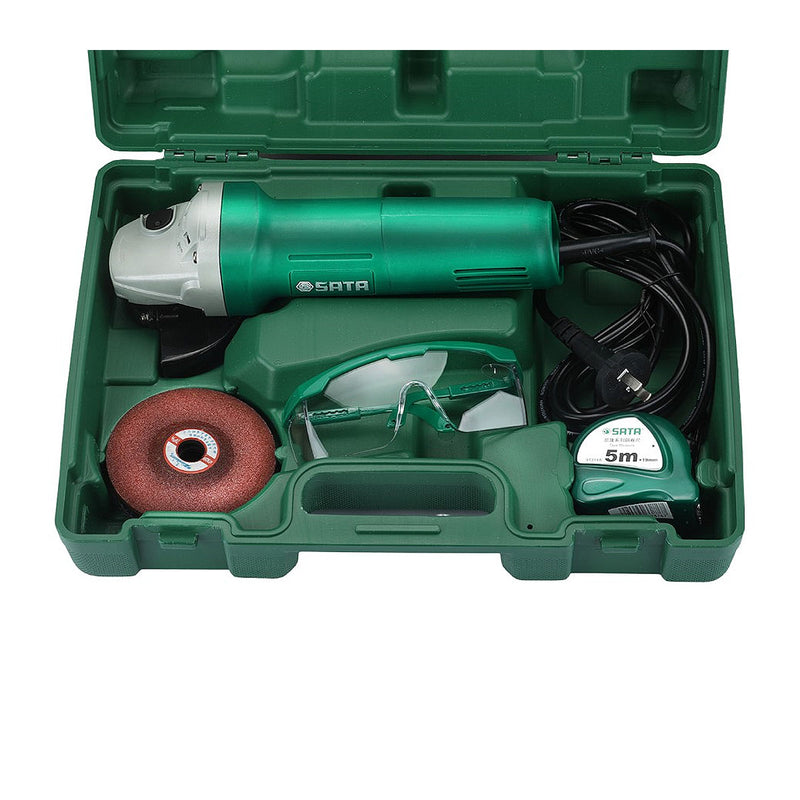 Bộ máy mài góc 8 chi tiết SATA 05155 công suất 800W, đường kính lưỡi 100mm