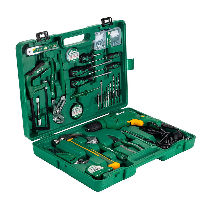 Bộ máy khoan gỗ thép và dụng cụ tổng hợp 58 chi tiết SATA 05156