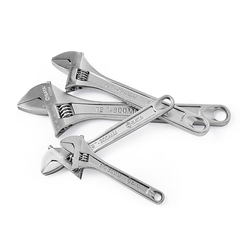 Mỏ lết SATA kích thước từ 4 inch - 12 inch. Chất liệu thép Carbon chất lượng cao bề mặt được mạ Crom