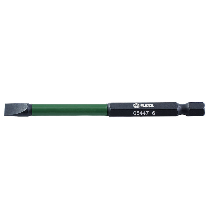 Mũi vặn vít dẹp SATA SL6, chất liệu thép hợp kim cứng, chống va đập, đuôi lục giác 1/4 inch.