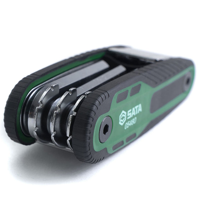 Bộ lục giác gập hệ mét 8 chi tiết SATA 05480 kích thước từ 1.5mm - 8mmm