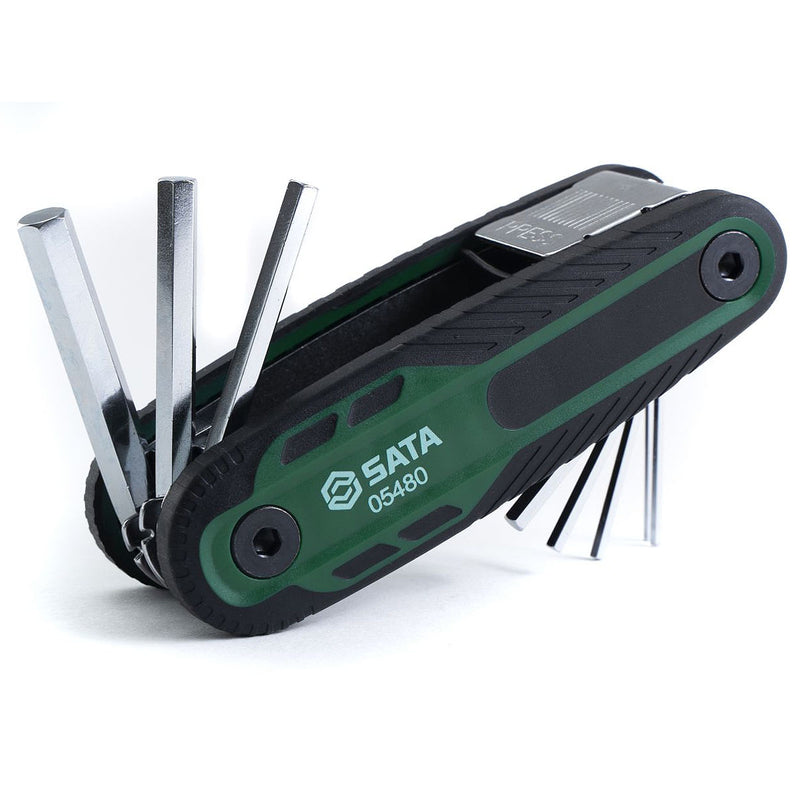 Bộ lục giác gập hệ mét 8 chi tiết SATA 05480 kích thước từ 1.5mm - 8mmm