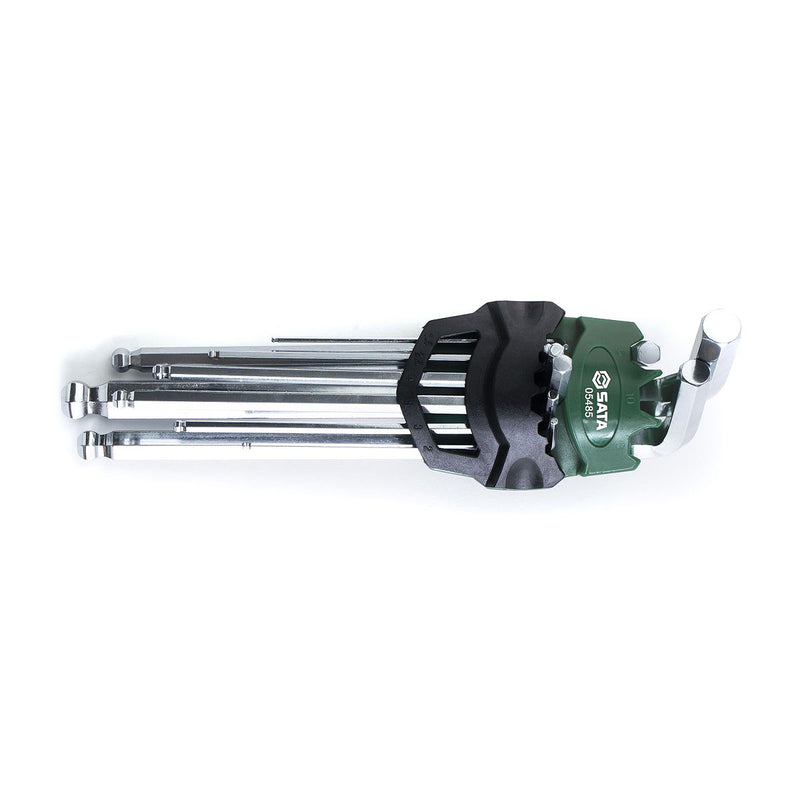 Bộ lục giác đầu bi thân dài 9 chi tiết SATA 05485 kích thước từ 1.5mm - 10mm