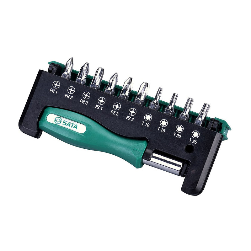 Bộ mũi vặn vít SATA 05487 10 chi tiết | Mũi vít thép S2, tay cầm chống trượt