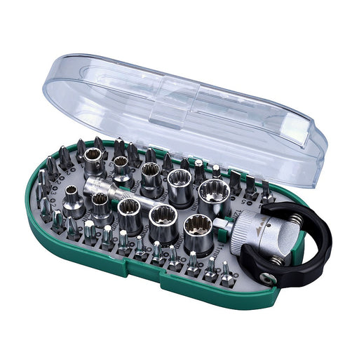 Bộ đầu tuýp mũi vặn vít SATA 05489 38 chi tiết cốt 1/4 inch Chrome Vanadium Cr-V.