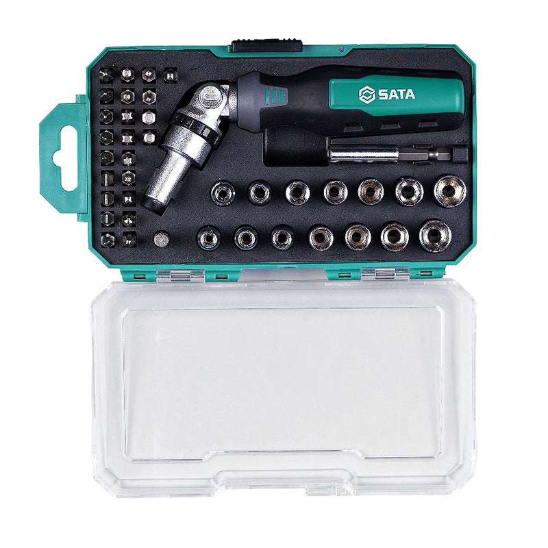 Bộ dụng cụ vặn vít kết hợp đầu tuýp 40 chi tiết SATA 05495