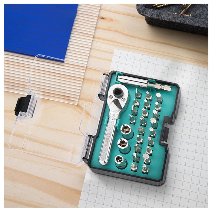 Bộ mũi vặn vít, kèm cần siết 27 chi tiết SATA 05497