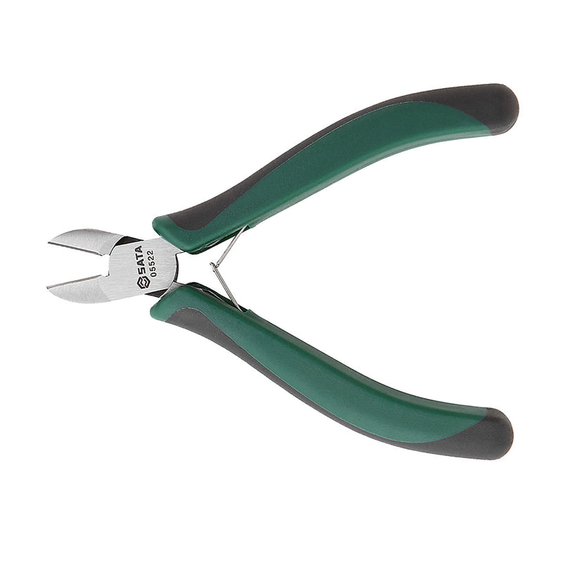 Kìm cắt chéo SATA 05522 125mm có trợ lực, bọc cao su chống trượt, chất liệu Cr-Ni.