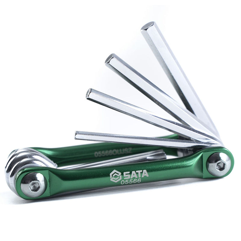 Bộ lục giác và tua vít dạng gập 8 chi tiết SATA 05566