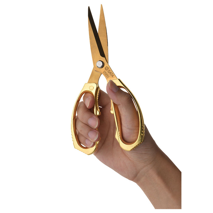 Kéo cắt SATA 05615A chất liệu thép không gỉ, sơn tĩnh điện màu vàng ( Phiên bản đặc biệt )