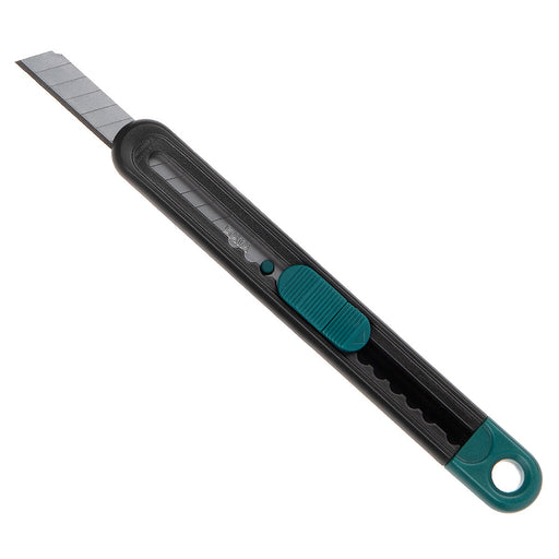 Dao rọc giấy SATA 05660 9mm x 80mm lưỡi thép sắc bén, thân nhựa ABS cao cấp, nút trượt chắc chắn, dễ thay thế.