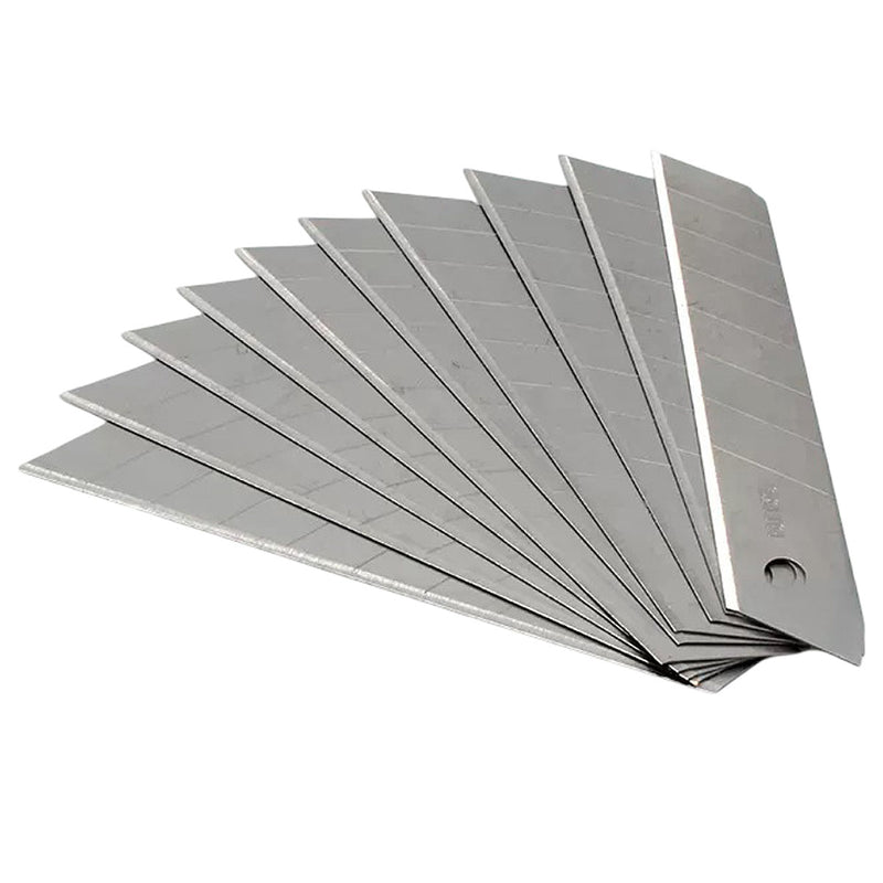 Hộp 10 lưỡi dao rọc giấy SATA 05671, thép SK4, 9mm x 80mm, 02 lưỡi đen, 08 lưỡi bạc
