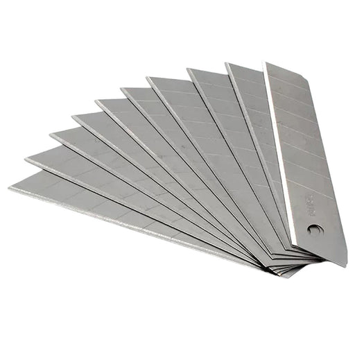 Hộp 10 lưỡi dao rọc giấy SATA 05671, thép SK4, 9mm x 80mm, 02 lưỡi đen, 08 lưỡi bạc