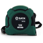 Thước cuốn thép SATA 05732 5m x 19mm, 2 mặt hệ mét/inch, vỏ ABS, khóa tự động.
