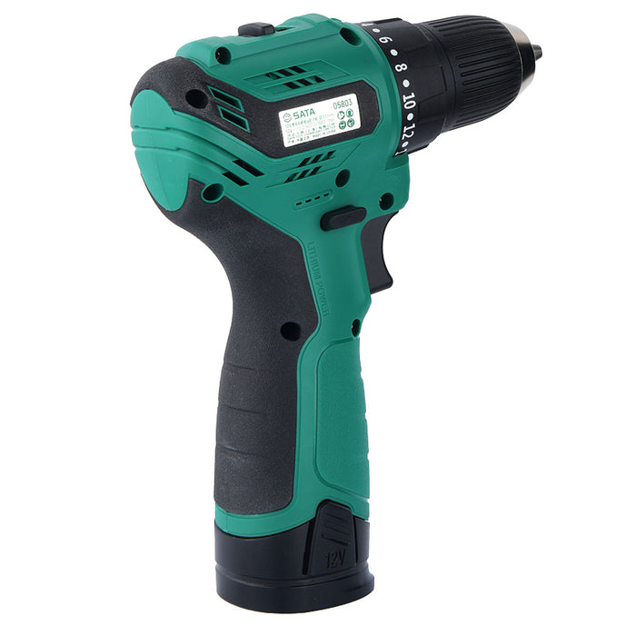 Máy khoan gỗ thép SATA 05803 dùng Pin 12V, đầu kẹp 10mm