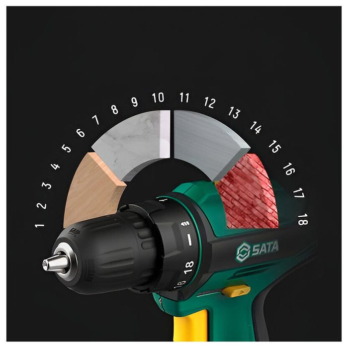 Máy khoan gỗ thép SATA 05806 dùng Pin 12V, đầu kẹp 10mm