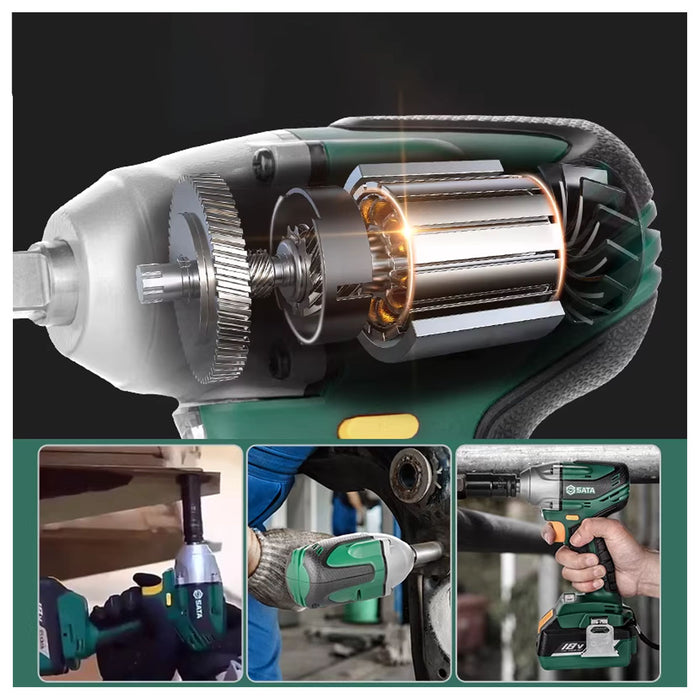 Máy siết bu lông SATA 05818 dùng Pin 18V, cốt 1/2 inch