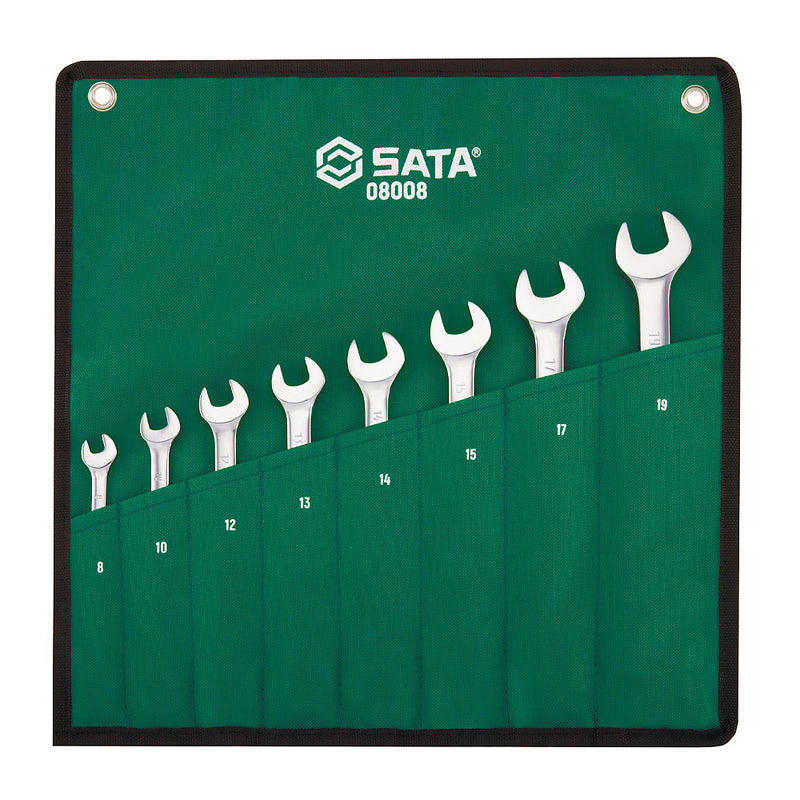 8ピース フルポリッシュ コンビネーションラチェットレンチセット SATA 08008