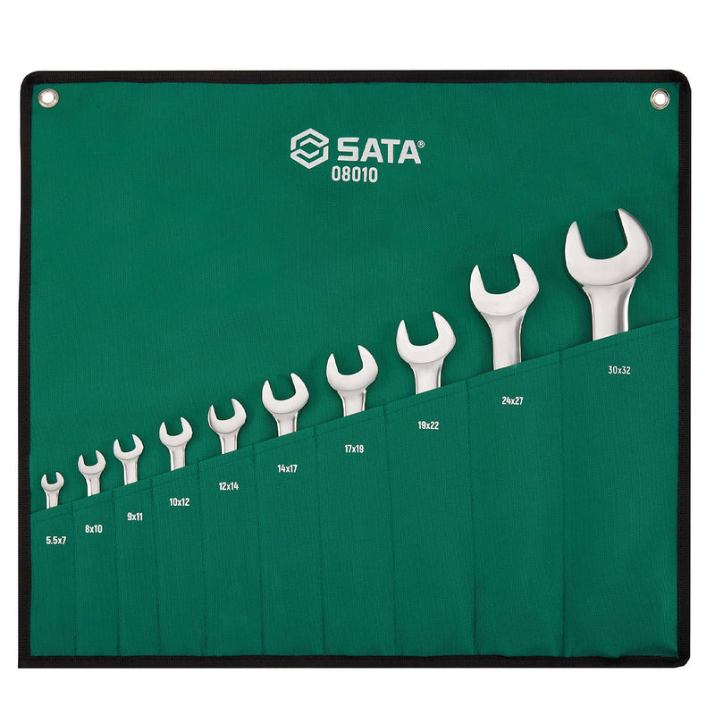 10件套全抛光开口扳手套装 SATA 08010
