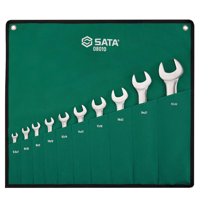 Bộ cờ lê 2 đầu miệng 10 chi tiết (5.5mm - 32mm) SATA 08010
