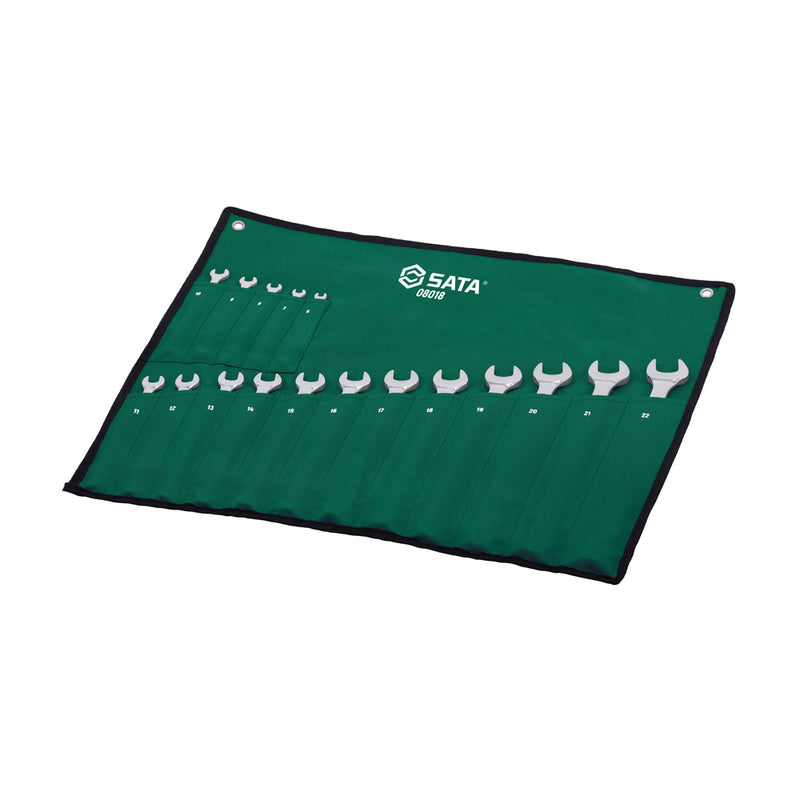 17 本フルポリッシュ オフセット コンビネーション レンチ セット 6mm ～ 22mm SATA 08018