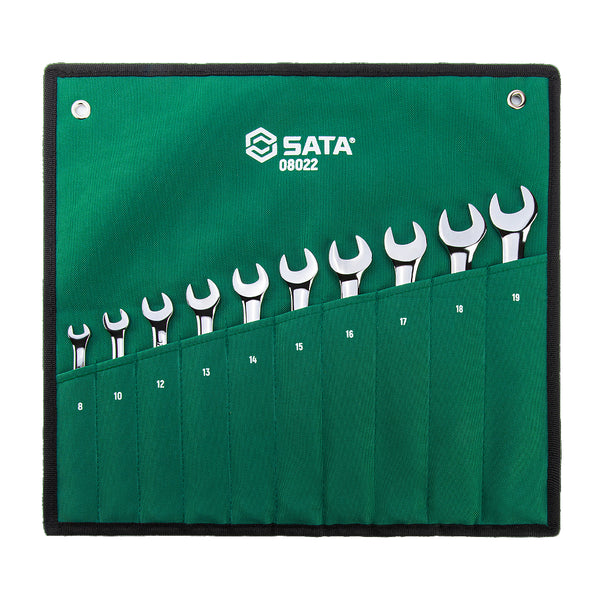 Bộ cờ lê vòng miệng 10 chi tiết SATA 08022 kích thước từ 8mm - 19mm