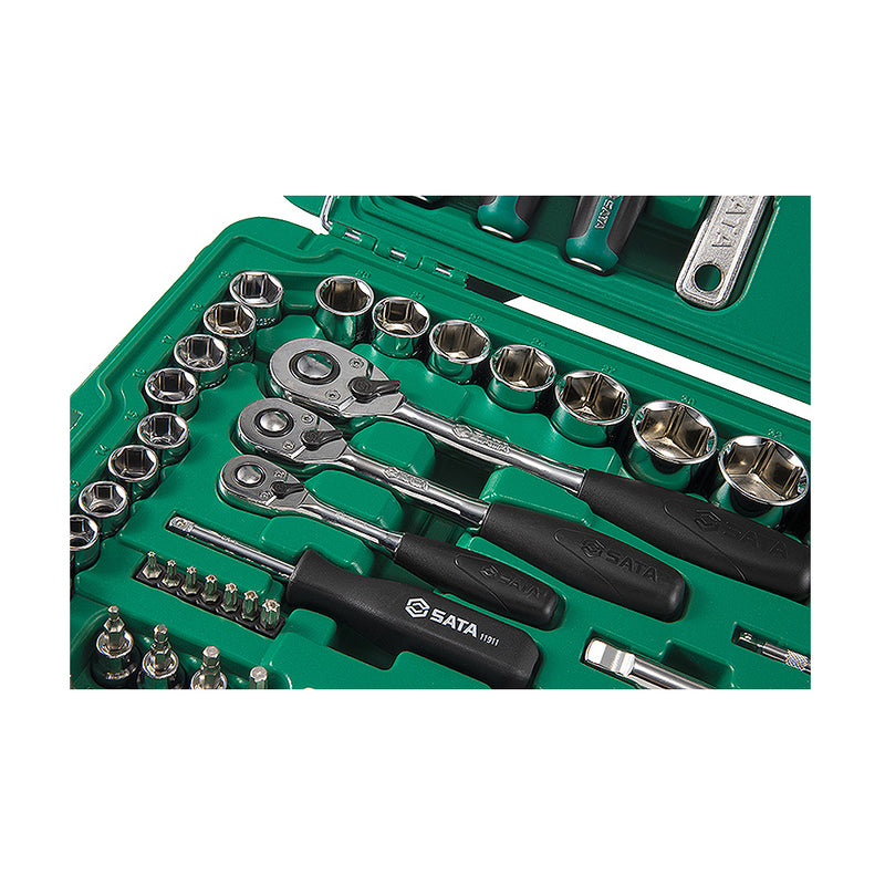 Bộ đầu tuýp và dụng cụ tổng hợp 124 chi tiết SATA 09014