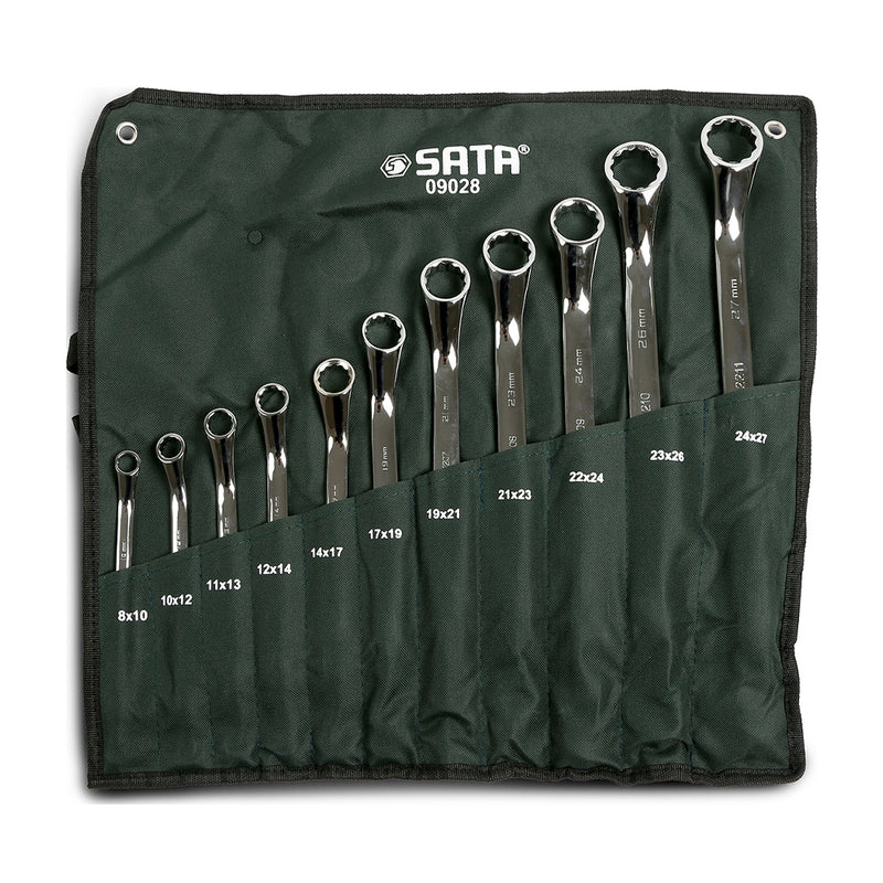 Bộ cờ lê hai đầu vòng 11 chi tiết (8mm - 27mm)
Size: 8x10 10x12 11x13 12x14 14x17 17x19
19x21 21x23 22x24 23x26 24x27mm SATA 09028