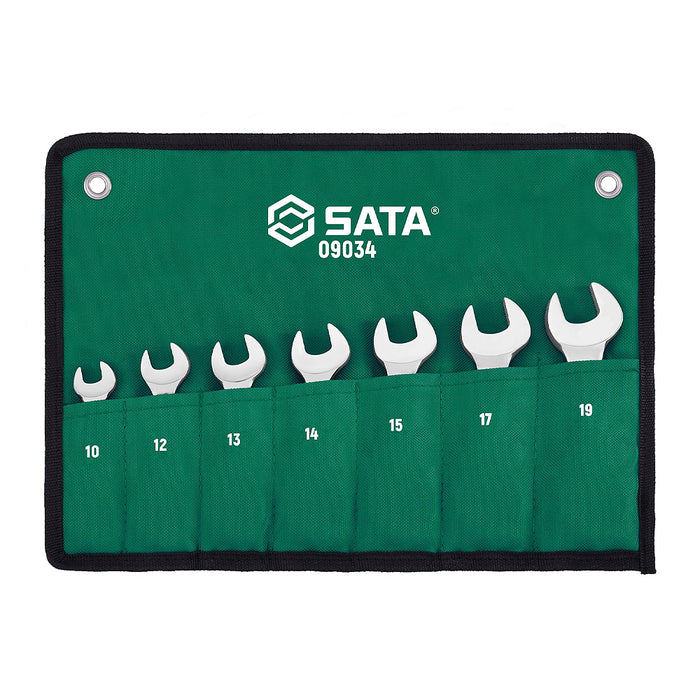 Bộ cờ lê vòng-miệng lùn tự động 7 chi tiết SATA 09034 kích thước từ 10mm - 19mm