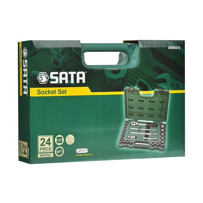 24個入り 1/2インチ Dr. 6ポイント ソケットレンチ Set SATA 09060-6