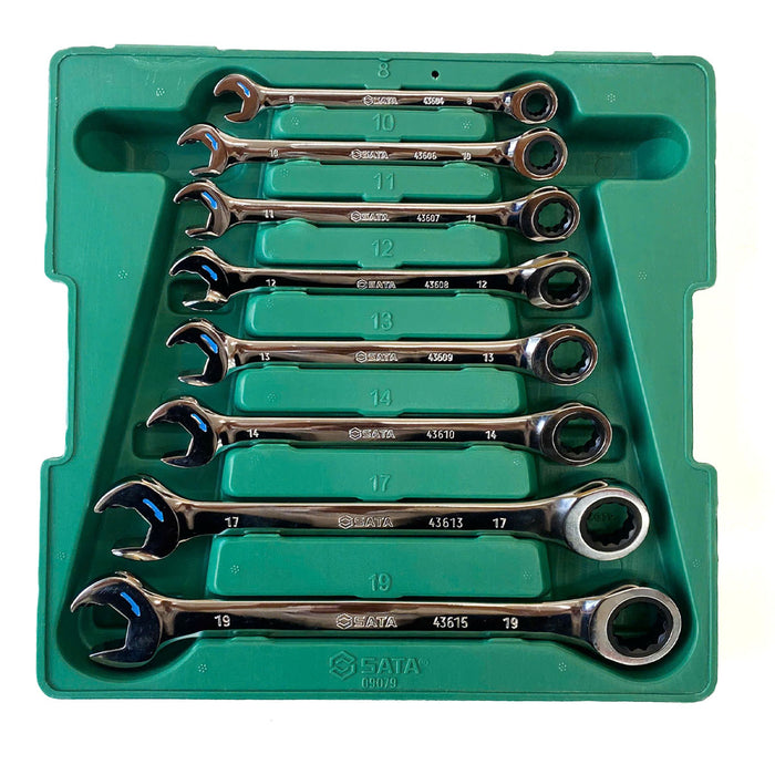 Bộ cờ lê vòng miệng tự động 8 chi tiết SATA 09079