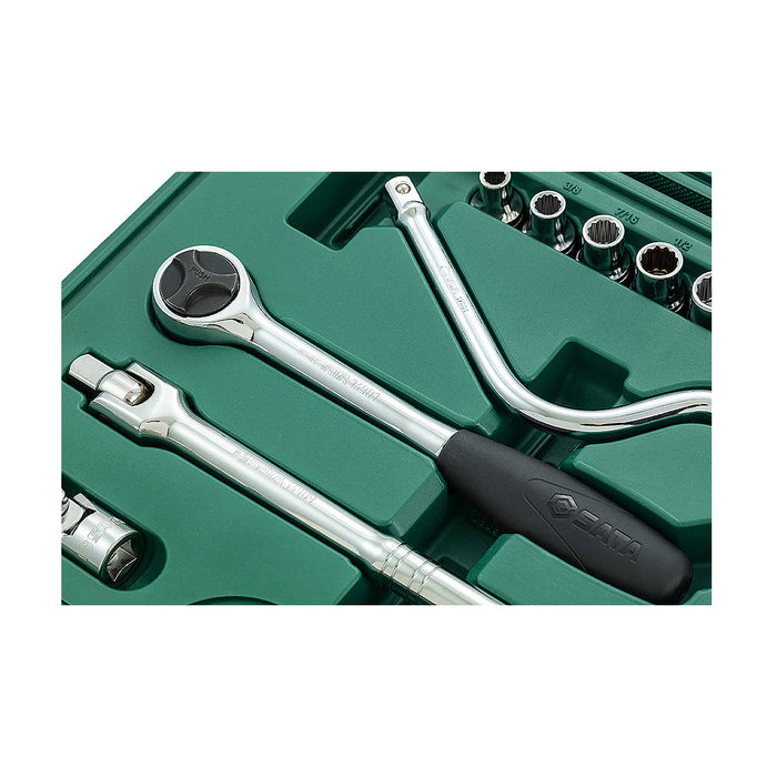 Bộ đầu tuýp 12 cạnh hệ inch 22 chi tiết SATA 09088 cốt 1/2 inch