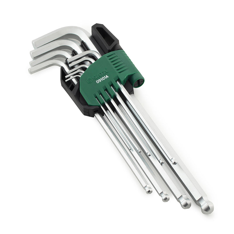 9件铬钒钢特长球头内六角扳手组套 SATA 09101A