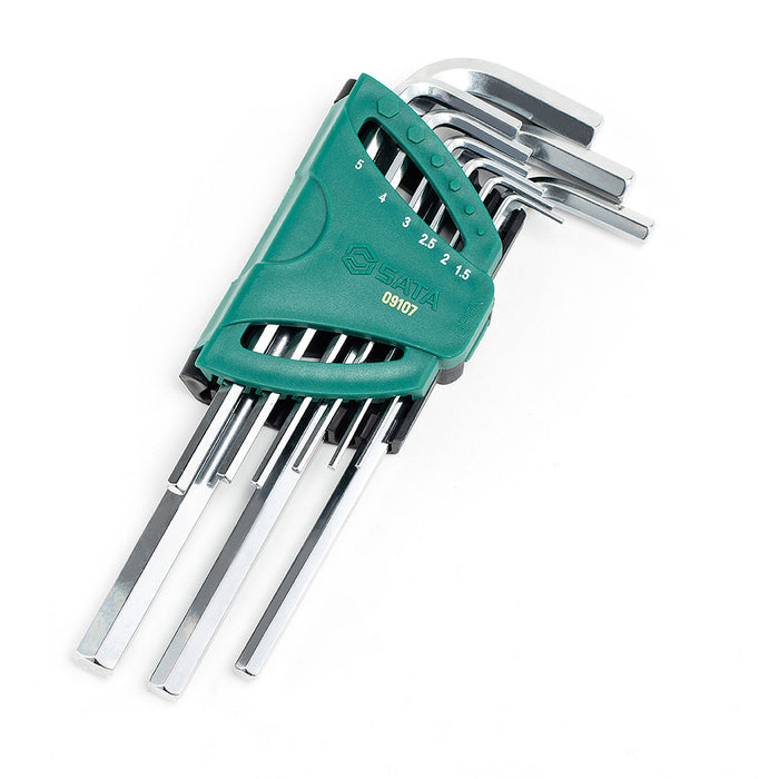 Bộ lục giác dài, hệ mét SATA 09107, 9 chi tiết