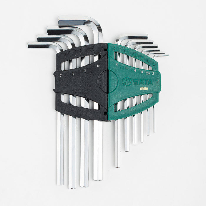 Bộ lục giác dài, hệ mét SATA 09110, 10 chi tiết