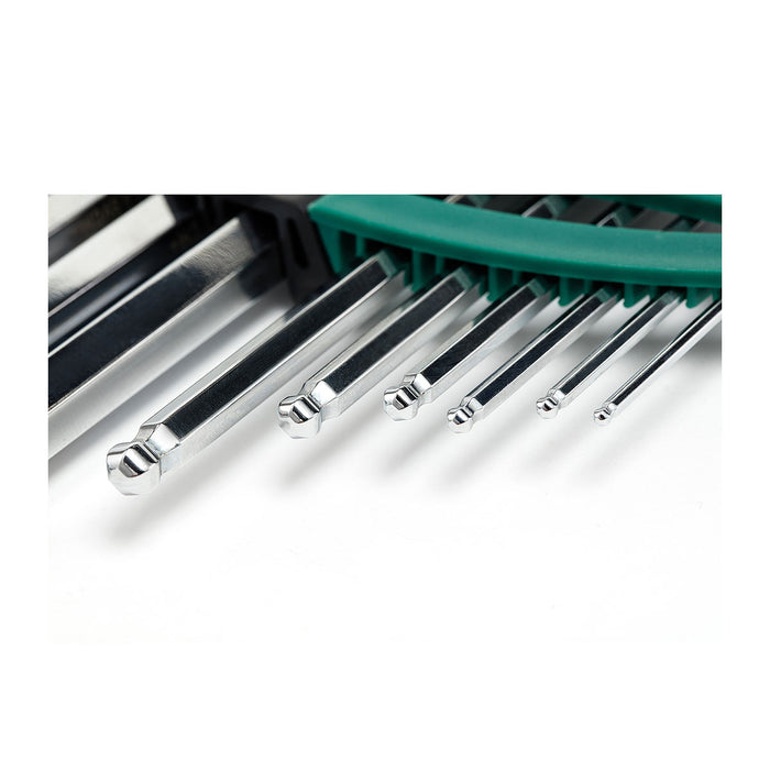 Bộ lục giác dài đầu bi , hệ mét SATA 09112, 10 chi tiết