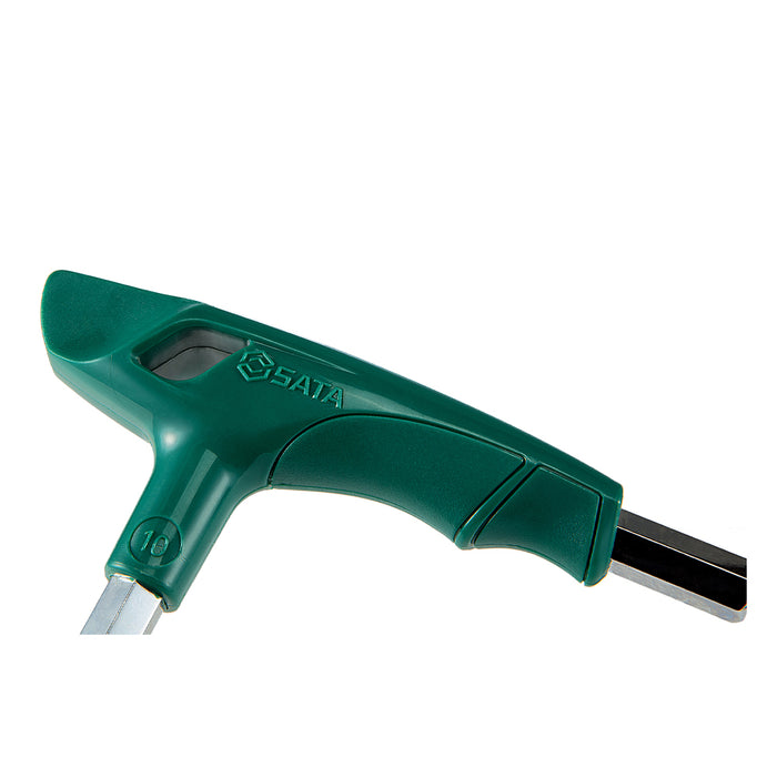 Bộ lục giác đầu bi 9 chi tiết, tay cầm chữ T, Chất liệu bằng thép SVCM SATA 09117