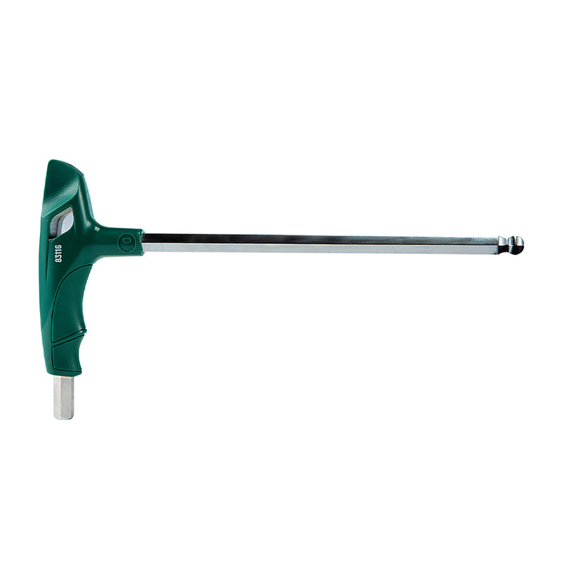 Bộ lục giác đầu bi 9 chi tiết, tay cầm chữ T, Chất liệu bằng thép SVCM SATA 09117