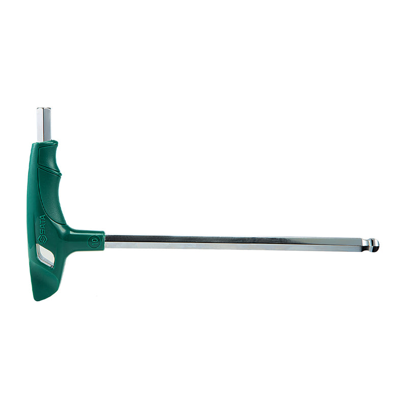 Bộ lục giác đầu bi 9 chi tiết, tay cầm chữ T, Chất liệu bằng thép SVCM SATA 09117