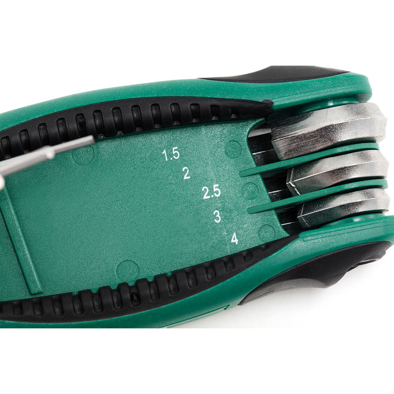 Bộ lục giác gập 8 chi tiết hệ mét SATA 09121 kích thước từ 1.5mm - 8mm