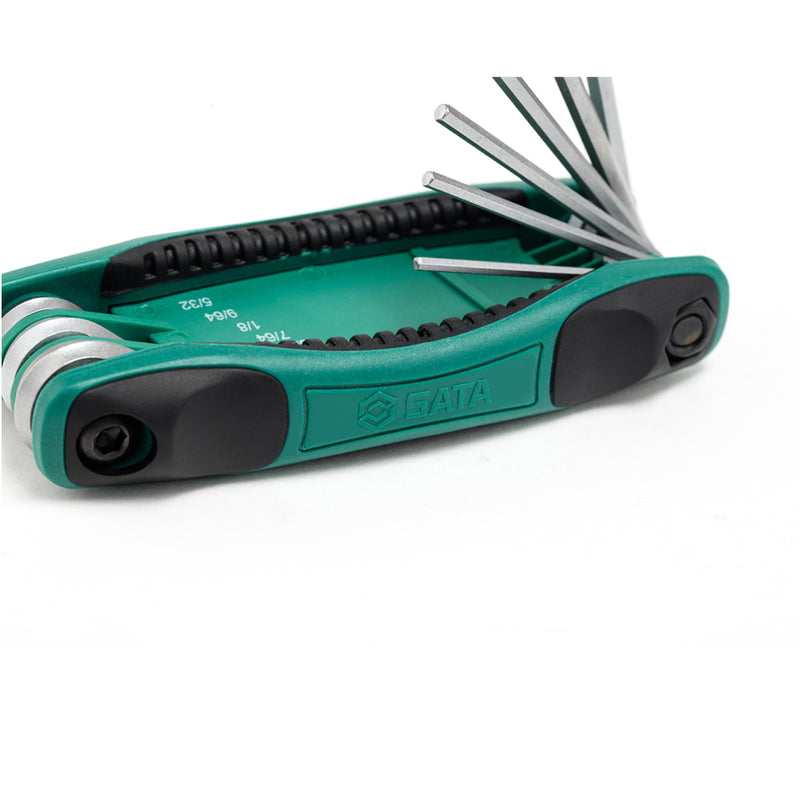 9Pc. Folding Hex Key Set, S.A.E. SATA 09122