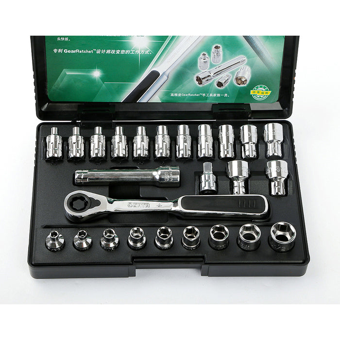 Bộ cần siết lực, đầu tuýp (xuyên tâm) 13mm, 25 chi tiết SATA 09131