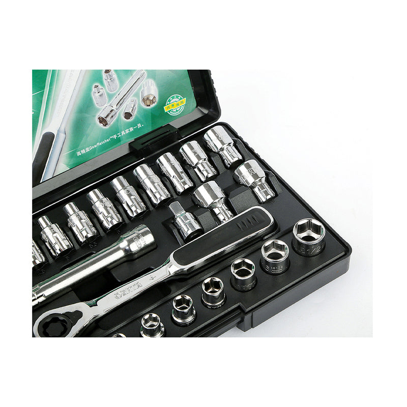 Bộ cần siết lực, đầu tuýp (xuyên tâm) 13mm, 25 chi tiết SATA 09131
