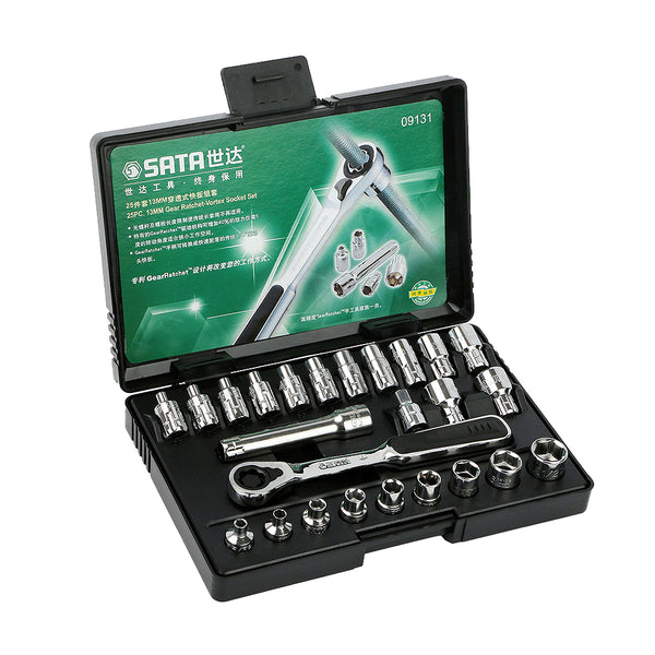25Pc. 13MM Dr. Pass-thru Ratcheting Set SATA 09131